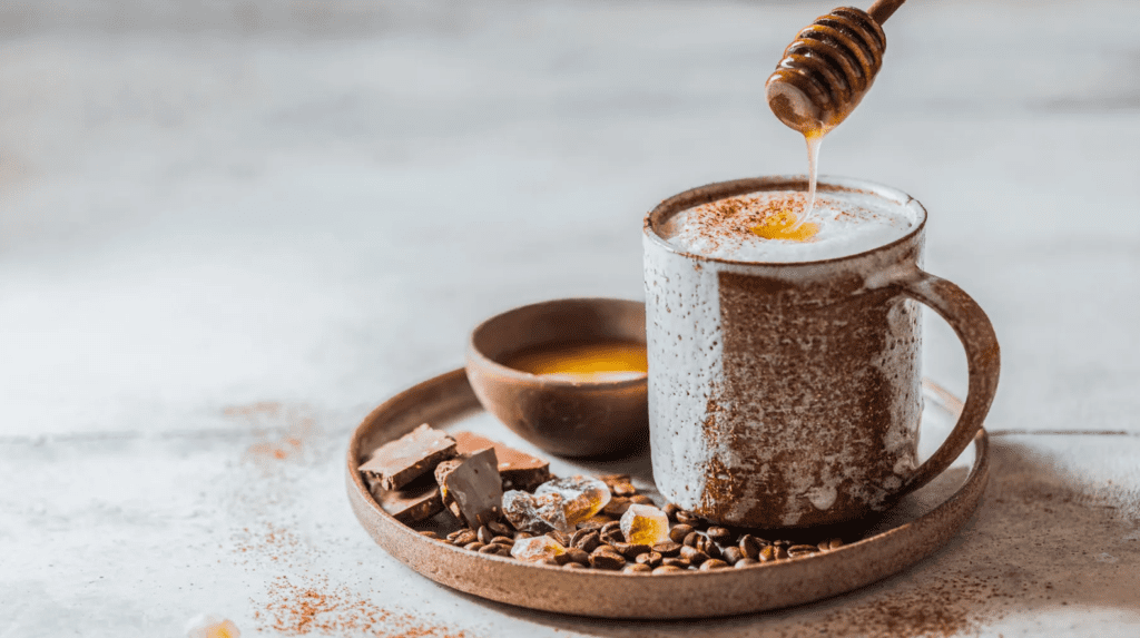 Café adoçado com mel. Foto: Shutterstock