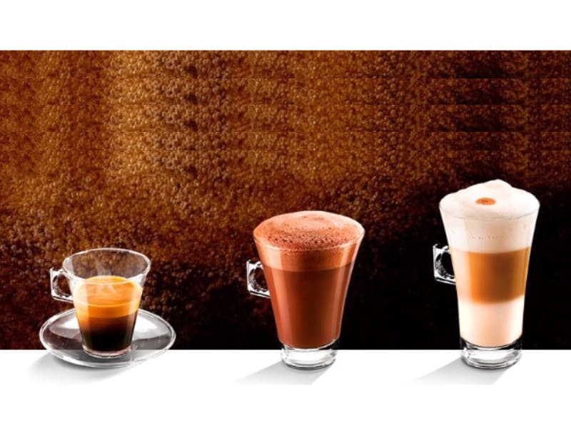 Café espresso, Chocolate quente e Cappuccino. Imagem: www.nescafe-dolcegusto.com.br.